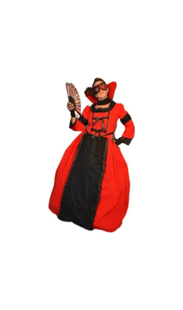 Disfraz De Dama En Rojo Y Negro — foto 2