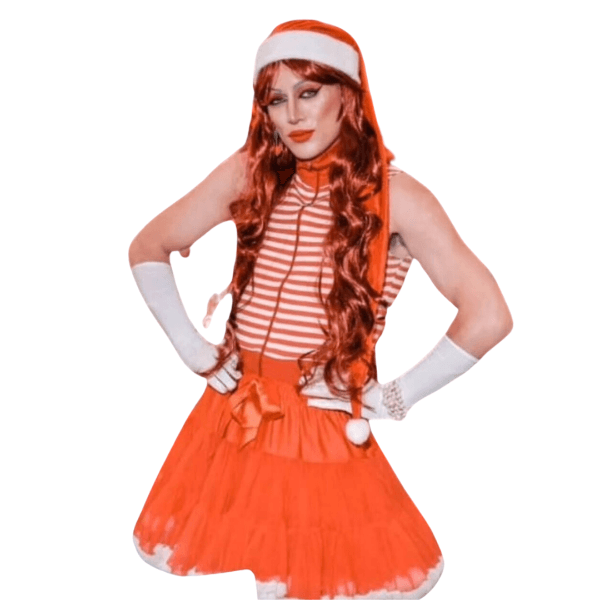 Disfraz de Mamá Noel naranja