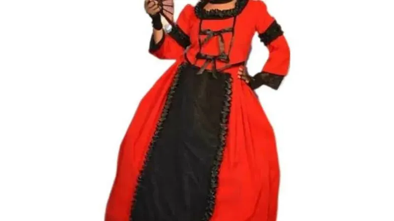 Disfraz De Dama En Rojo Y Negro