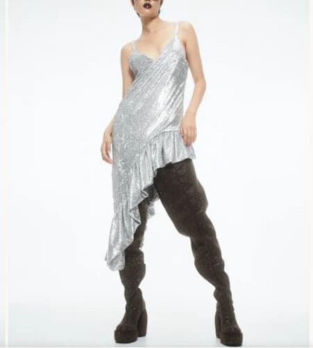 Vestido Gris Lentejuelas