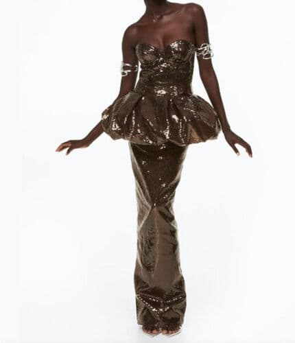 Vestido Tubo Bronce