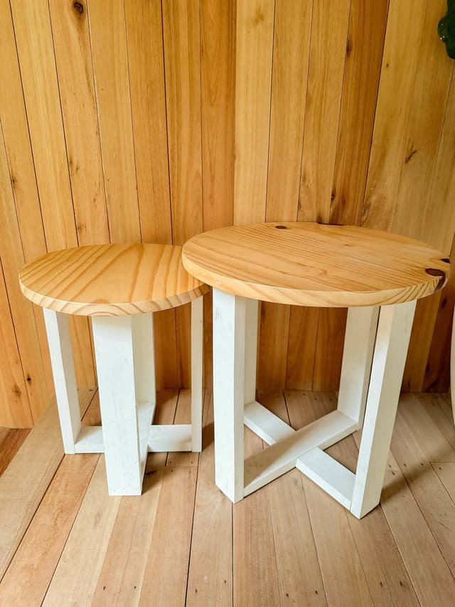 Mesa Ratona Redonda Nido En Madera — foto 2
