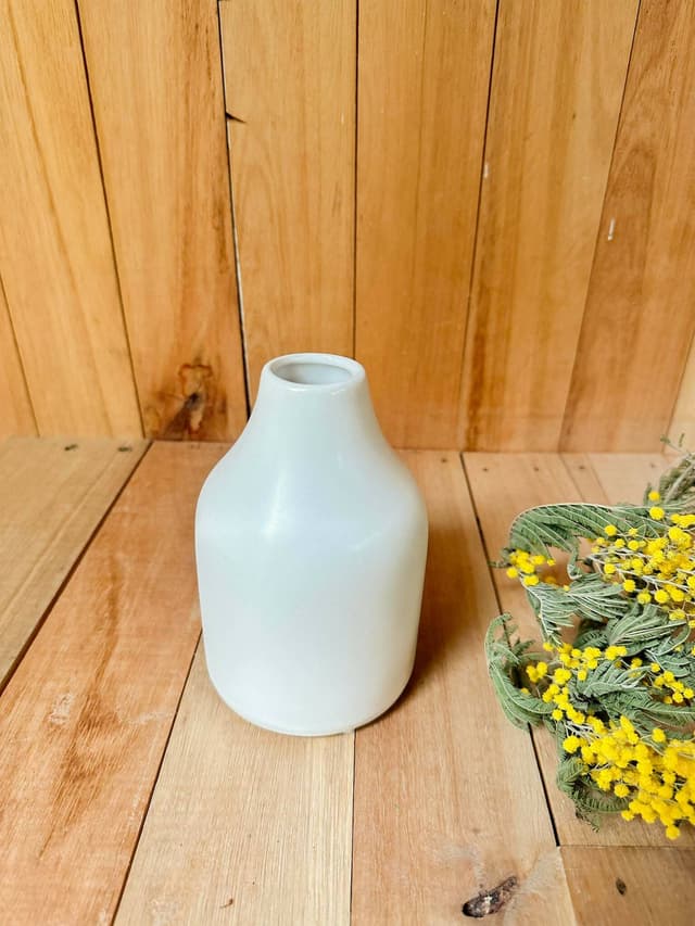 Jarro / Botella De Cerámica Blanco — foto 2