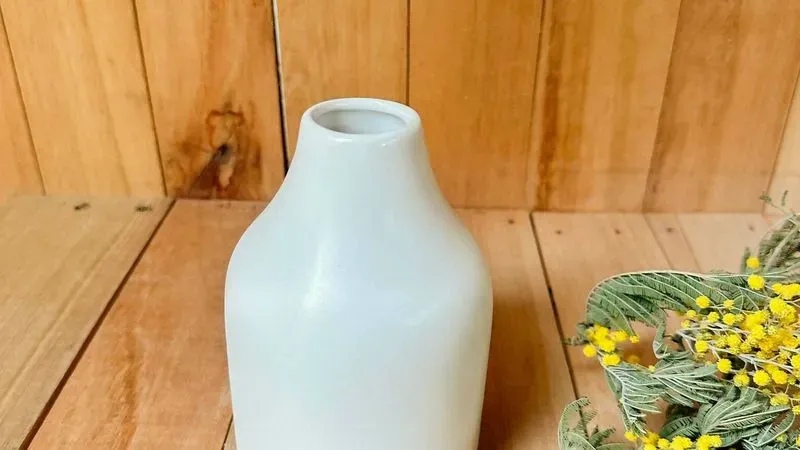 Jarro / Botella De Cerámica Blanco