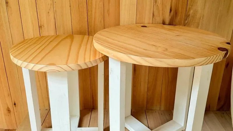 Mesa Ratona Redonda Nido En Madera