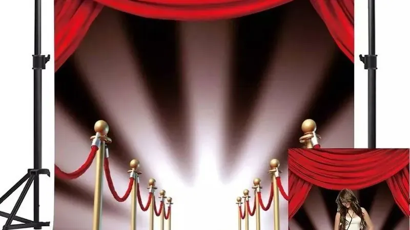 Telón De Fondo Vinilo Red Carpet Hollywood 150x215