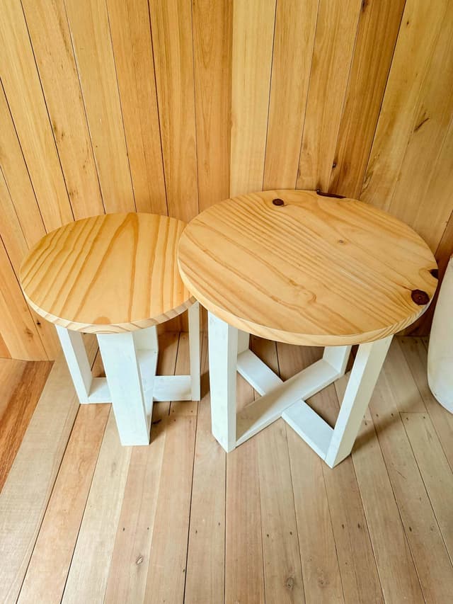 Mesa Ratona Redonda Nido En Madera — foto 3